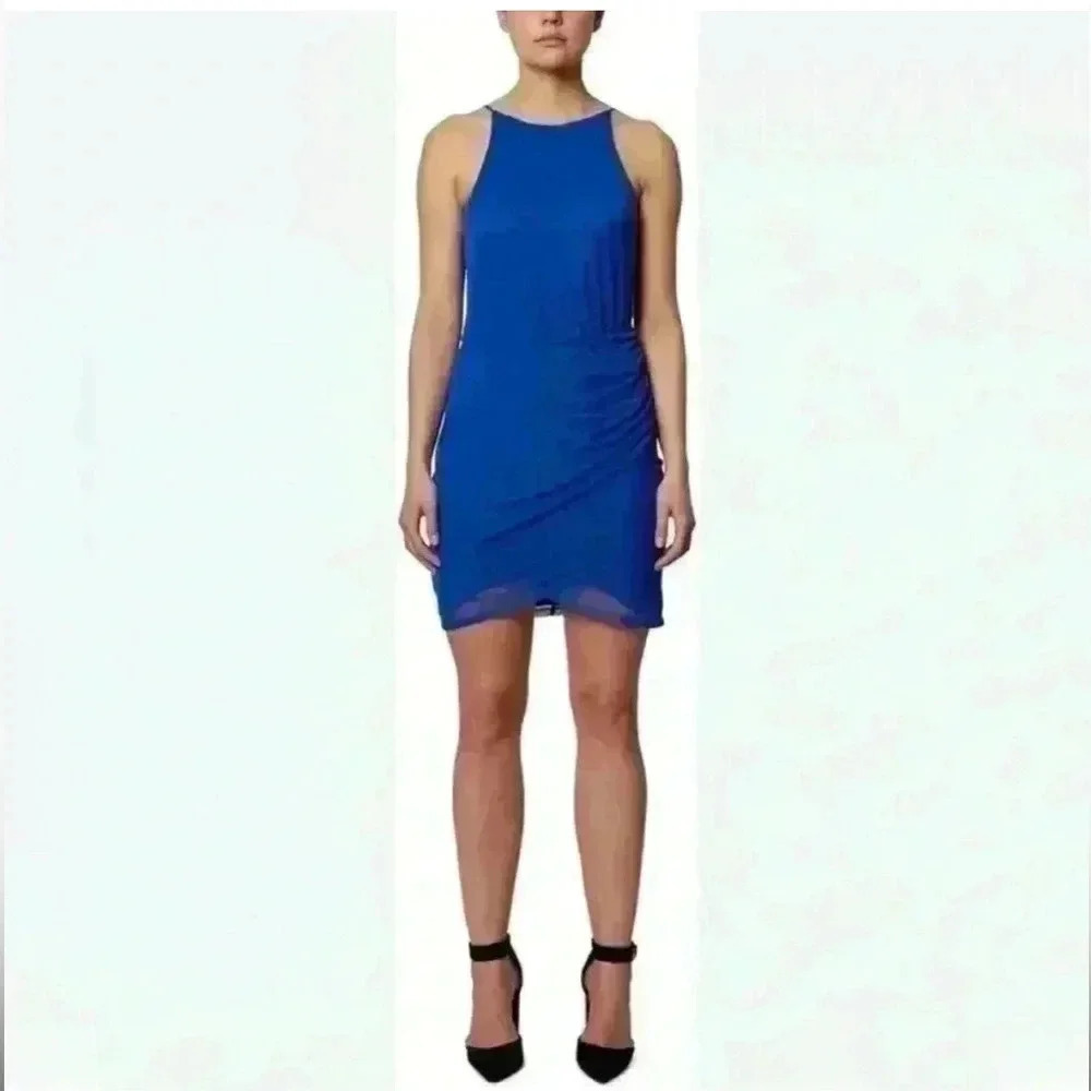BCBG Blue mini mesh dress Size M